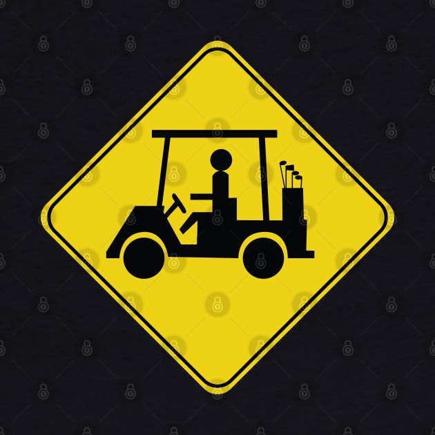 Caution Road Sign with Golf Cart by shanestillz